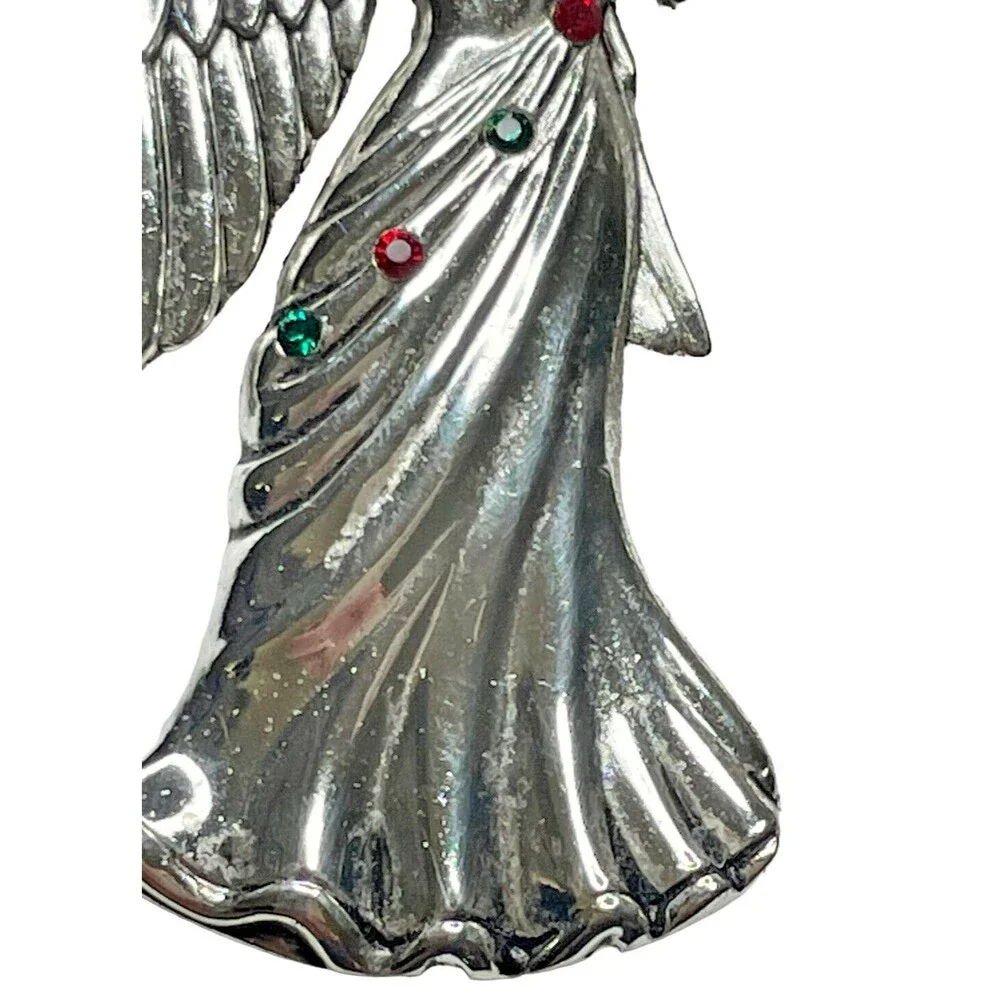 Regent Square Angel Christmas Ornament Silver Plated w/Swarovski Crystals
